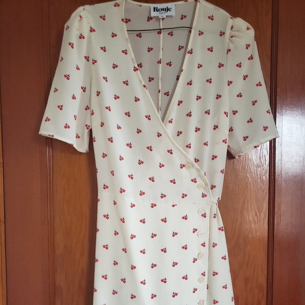 Rouje Gabinette Cherry Wrap Dress size 40 NWT